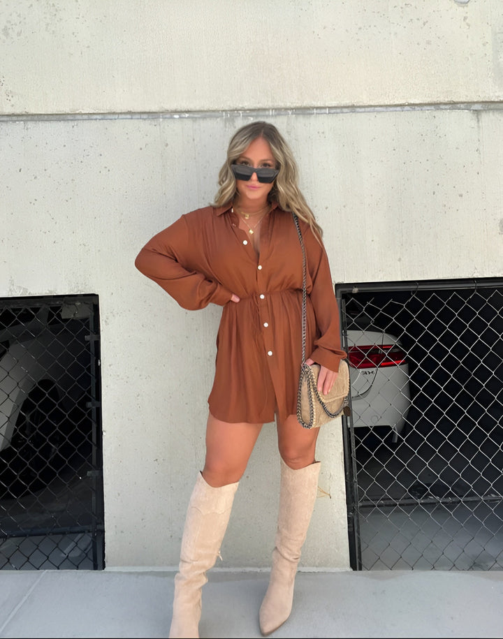Tonette - Modna Satynowa Sukienka Romper