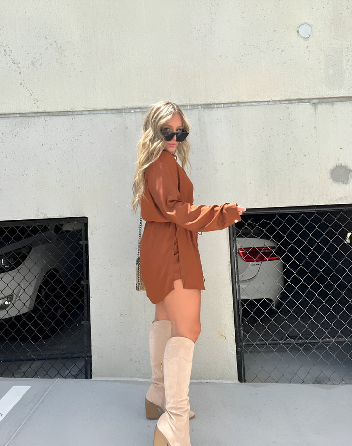 Tonette - Modna Satynowa Sukienka Romper